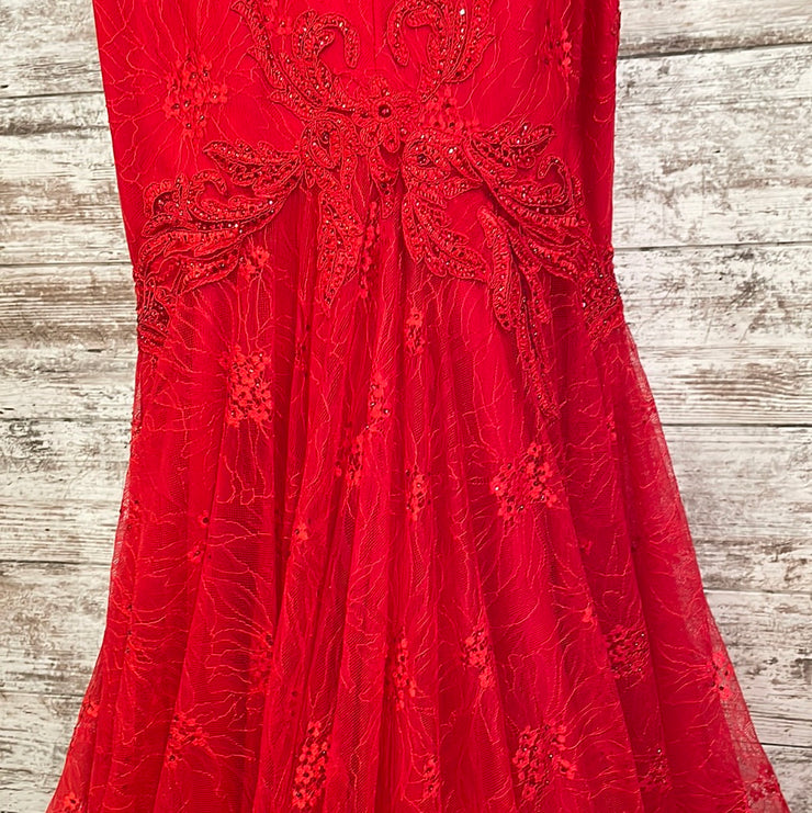 RED SPARKLY MERMAID GOWN-NEW