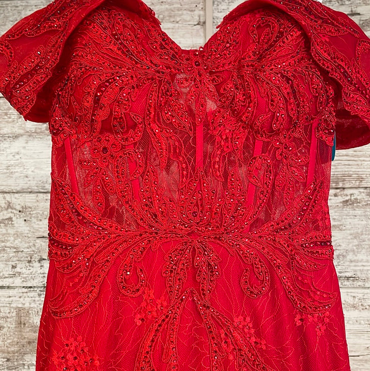 RED SPARKLY MERMAID GOWN-NEW