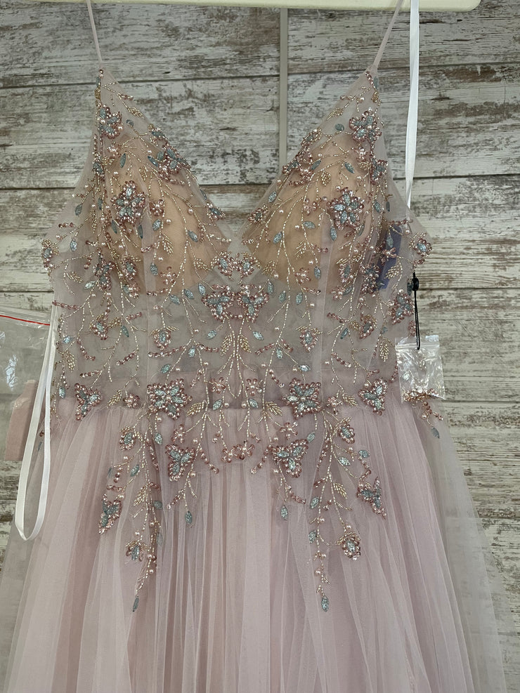 BLUSH SPARKLY A LINE GOWN-NEW