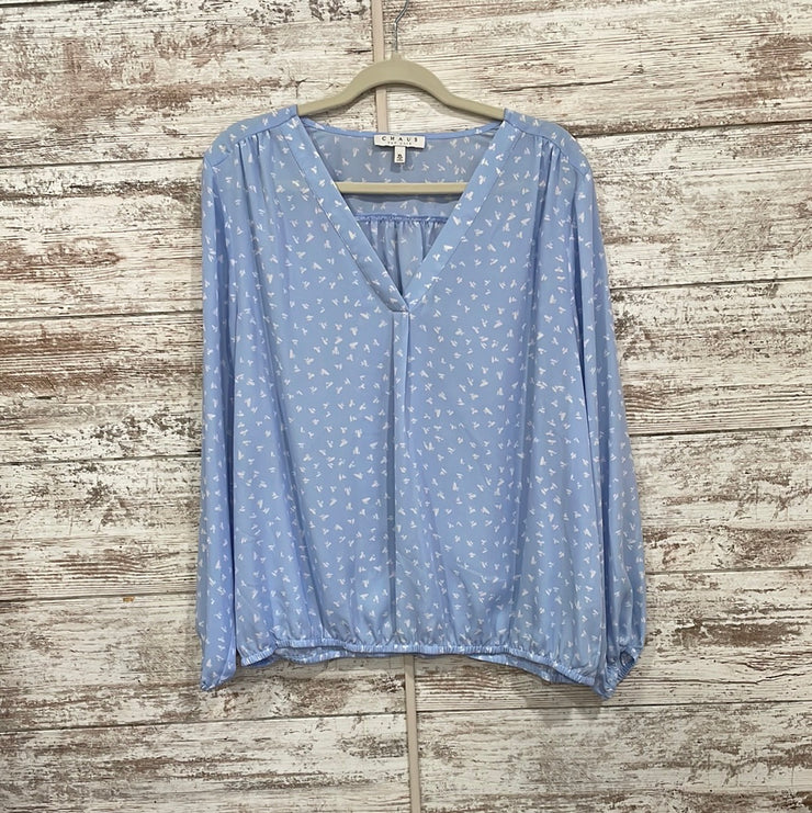 BLUE/WHITE LONG SLEEVE TOP