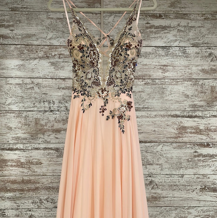 PINK/TAN LONG DRESS (NEW)