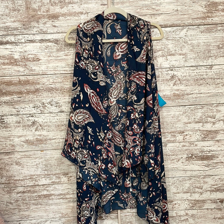 NAVY/PAISLEY VEST/CARDGIAN-NEW