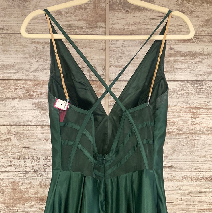 GREEN A LINE GOWN