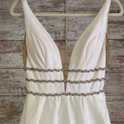 WHITE/FLORAL A LINE GOWN