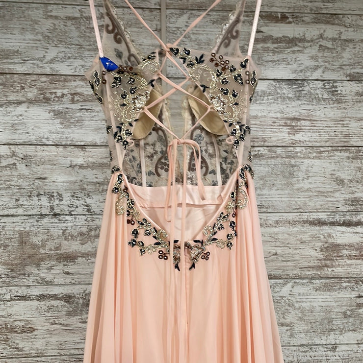 PINK/TAN LONG DRESS (NEW)