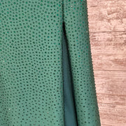 GREEN BEADED LONG EVENING GOWN