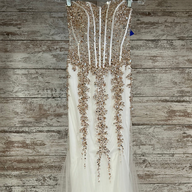 WHITE/GOLD MERMAID GOWN