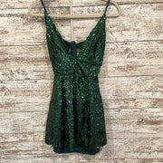 GREEN SPARKLY SHORT DRESS