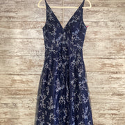 NAVY/SILVER SPARKLY A LINE GOW