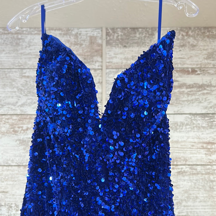 ROYAL BLUE SEQUIN LONG DRESS