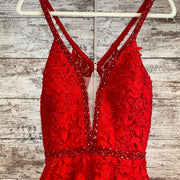 RED FLORAL PRINCESS GOWN