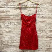 RED SPARKLY SHORT DRESS