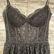 BLACK SPARKLY A LINE GOWN