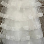 WHITE RUFFLED WEDDING GOWN-NEW