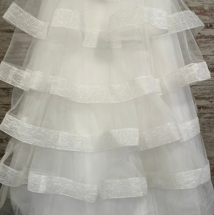 WHITE RUFFLED WEDDING GOWN-NEW
