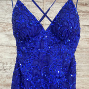 ROYAL BLUE SEQUIN LONG DRESS