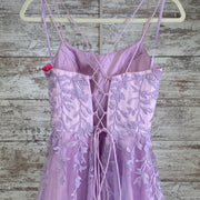 LAVENDER/FLORAL A LINE GOWN