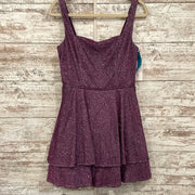 PURPLE SPARKLY SHORT DRESS-NEW