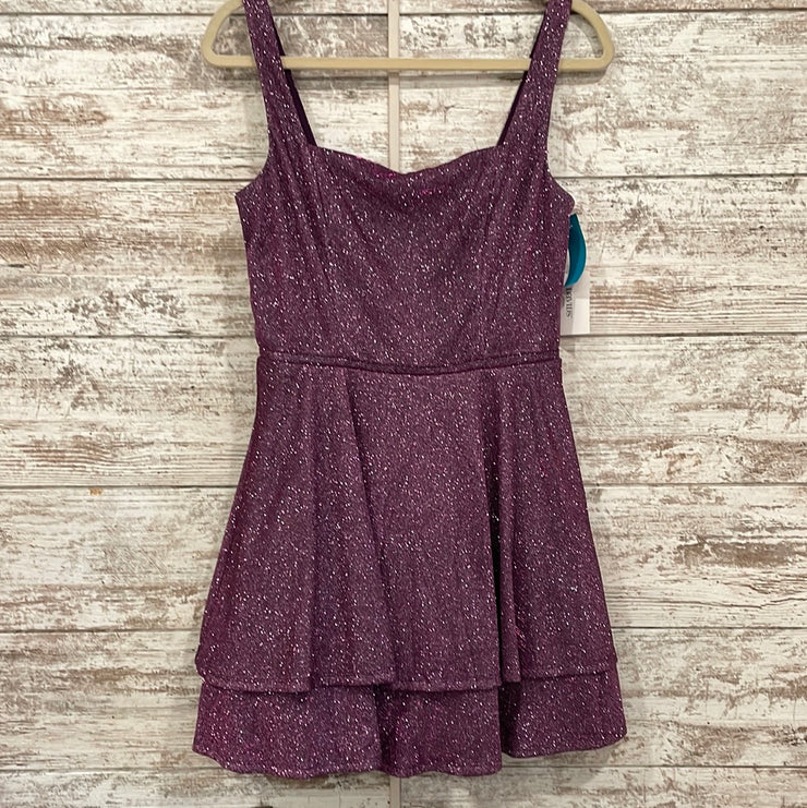 PURPLE SPARKLY SHORT DRESS-NEW