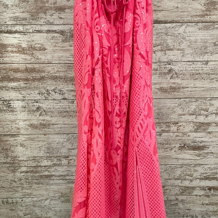 PINK SPARKLY LONG DRESS
