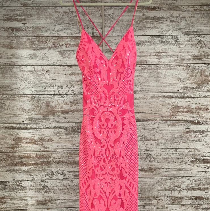 PINK SPARKLY LONG DRESS