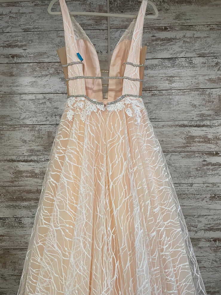 PEACH/WHITE PRINCESS GOWN-NEW