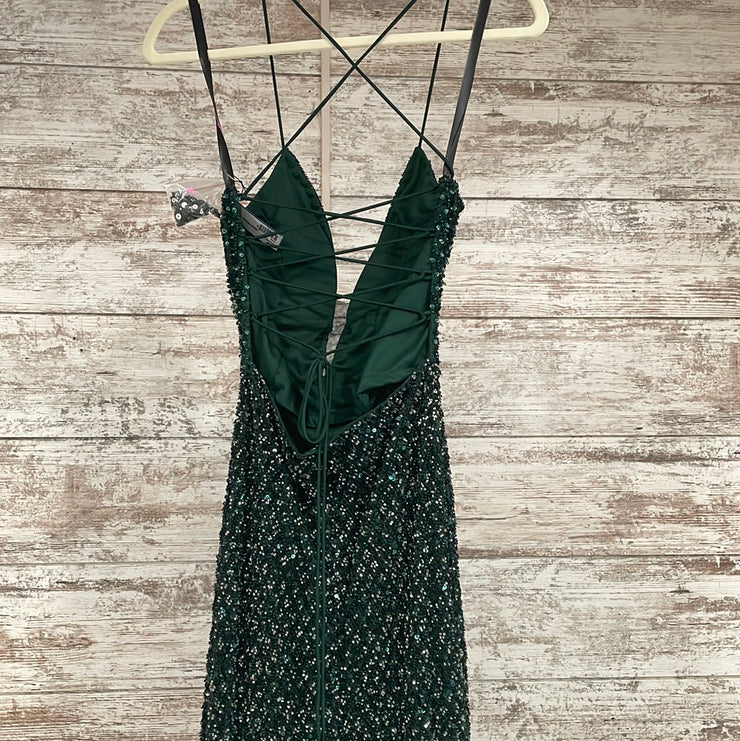 GREEN SPARKLY LONG DRESS (NEW)