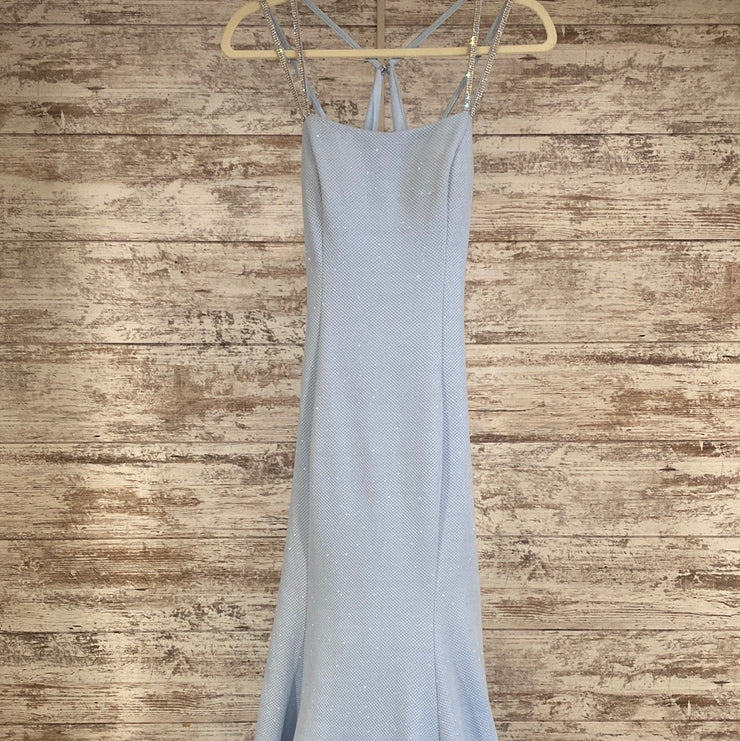 BLUE SPARKLY MERMAID GOWN