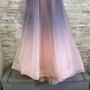 GRAY/PINK A LINE GOWN