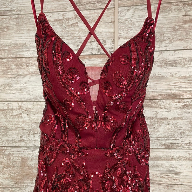 BURGUNDY LONG DRESS (NEW)