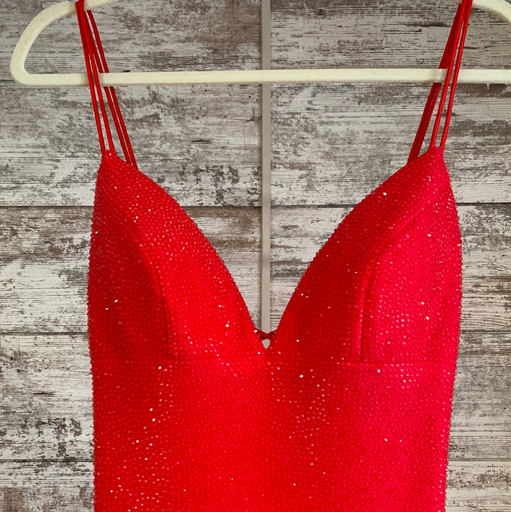 RED SPARKLY MERMAID GOWN