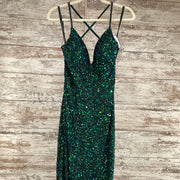 GREEN SEQUIN LONG DRESS (NEW)