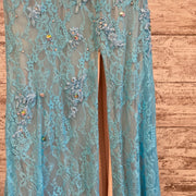 TURQUOISE LACE LONG GOWN