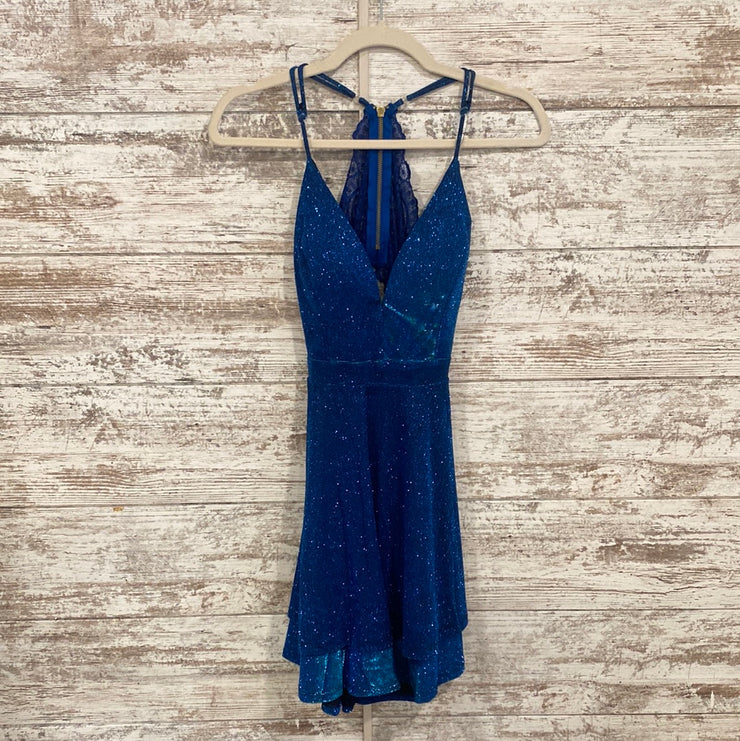 ROYAL BLUE SPARKLY SHORT DRESS