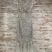 SILVER BEADED MERMAID GOWN