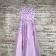 LAVENDER/FLORAL A LINE GOWN