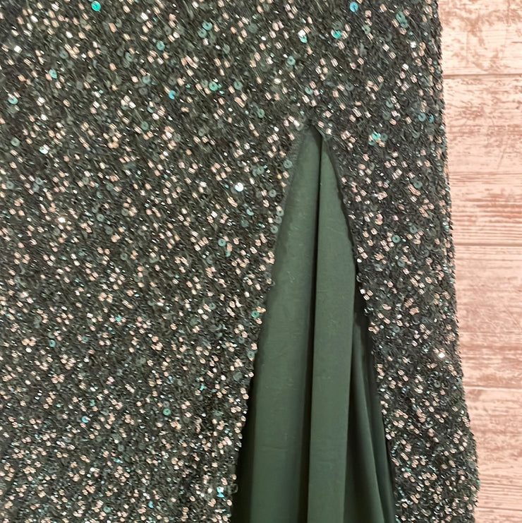 GREEN SPARKLY LONG DRESS (NEW)