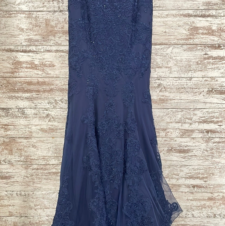NAVY LACE MERMAID GOWN (NEW)