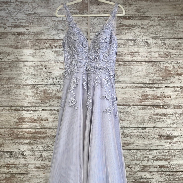 LAVENDER/FLORAL A LINE GOWN