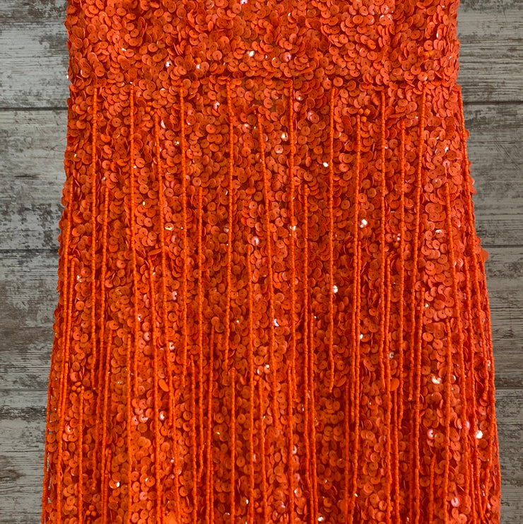 ORANGE SEQUIN LONG DRESS