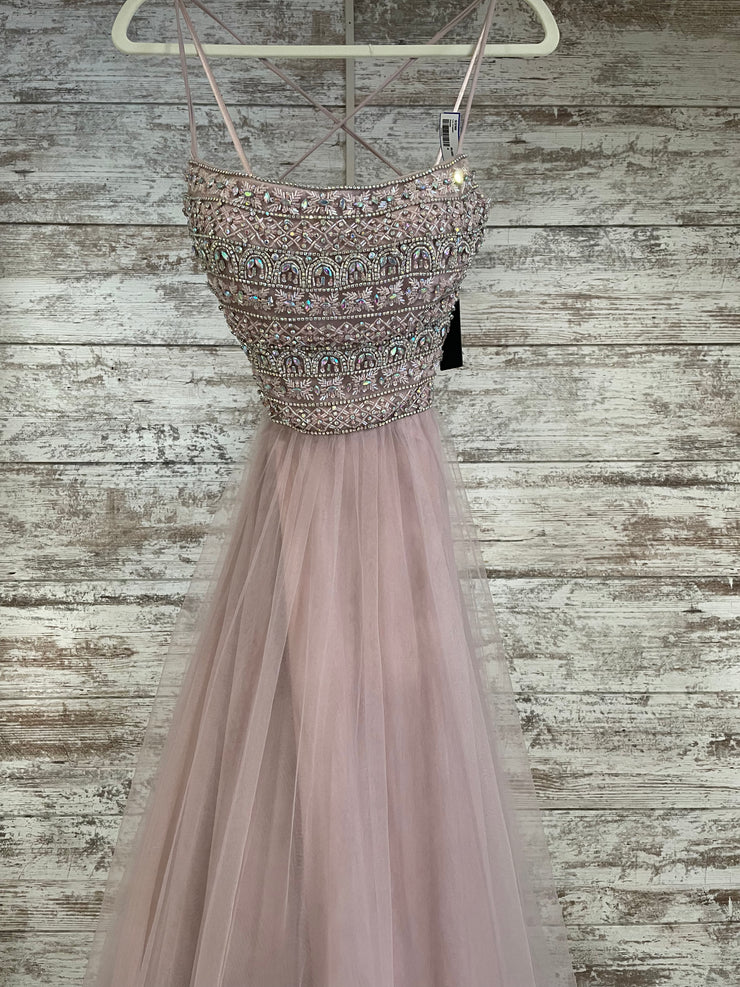 BLUSH SPARKLY A LINE GOWN-NEW