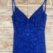 ROYAL BLUE/FLORAL MERMAID GOWN