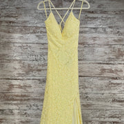 YELLOW LACE LONG DRESS (NEW)