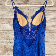 ROYAL BLUE LACE LONG DRESS