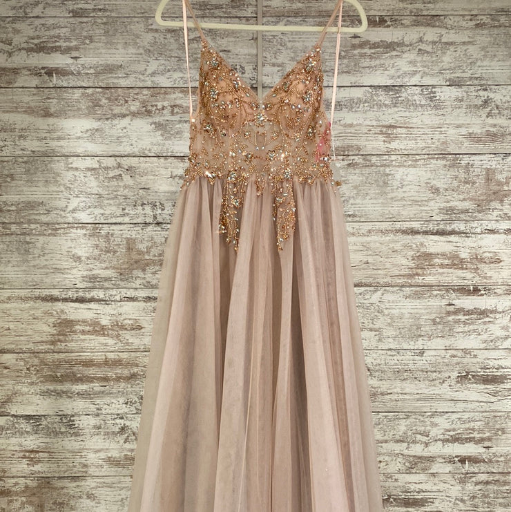 BLUSH/SPARKLY A LINE GOWN