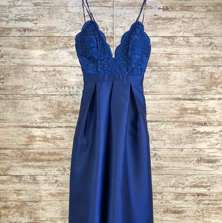 NAVY A LINE GOWN