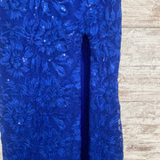 ROYAL BLUE/FLORAL MERMAID GOWN