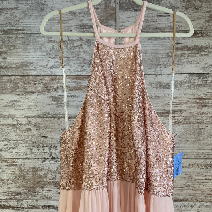 PINK SPARKLY LONG EVENING GOWN