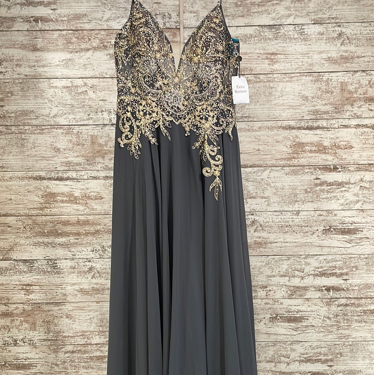 GRAY/GOLD LONG GOWN (NEW)