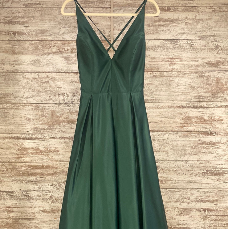 GREEN A LINE GOWN